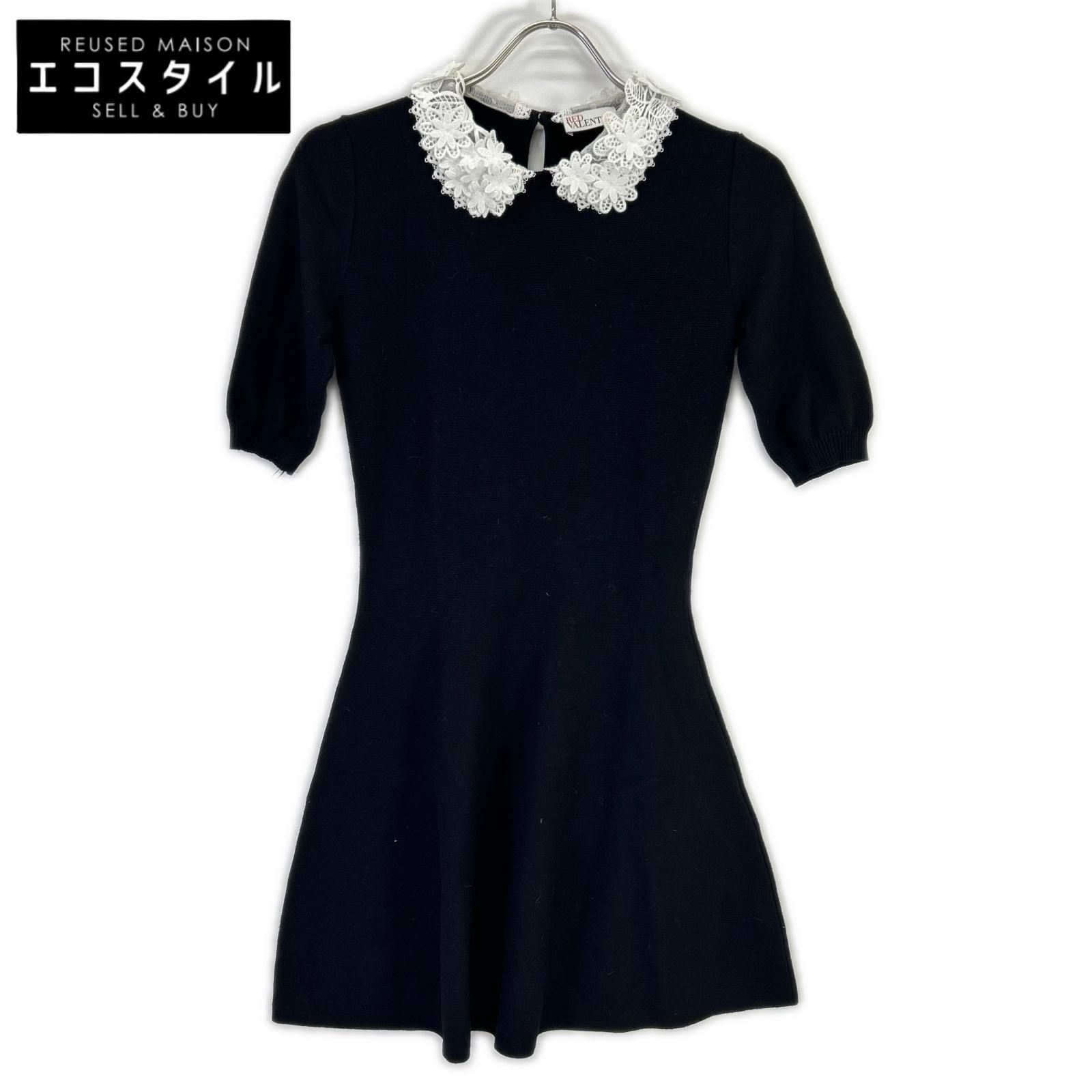 RED VALENTINO　レッドヴァレンチノ　RR3KCA16GTD ブラック レース ケーブルニット　S