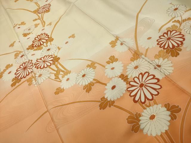 平和屋着物□訪問着 駒刺繍 流水花文 暈し染め 金彩 正絹 逸品