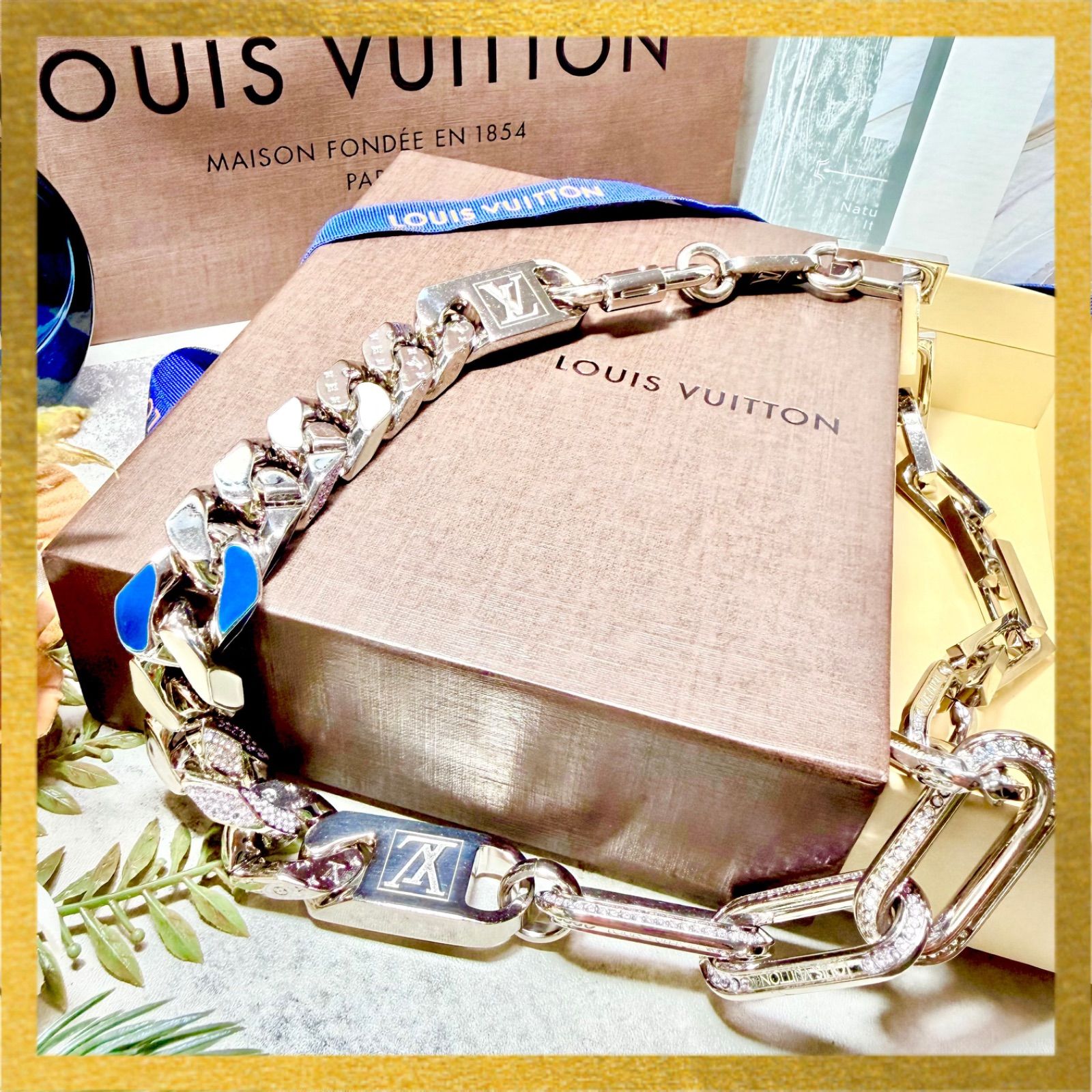 LOUIS VUITTON ルイヴィトン コリエ ミックス チェーン チェーンリンクス ネックレス モノグラム G26-043