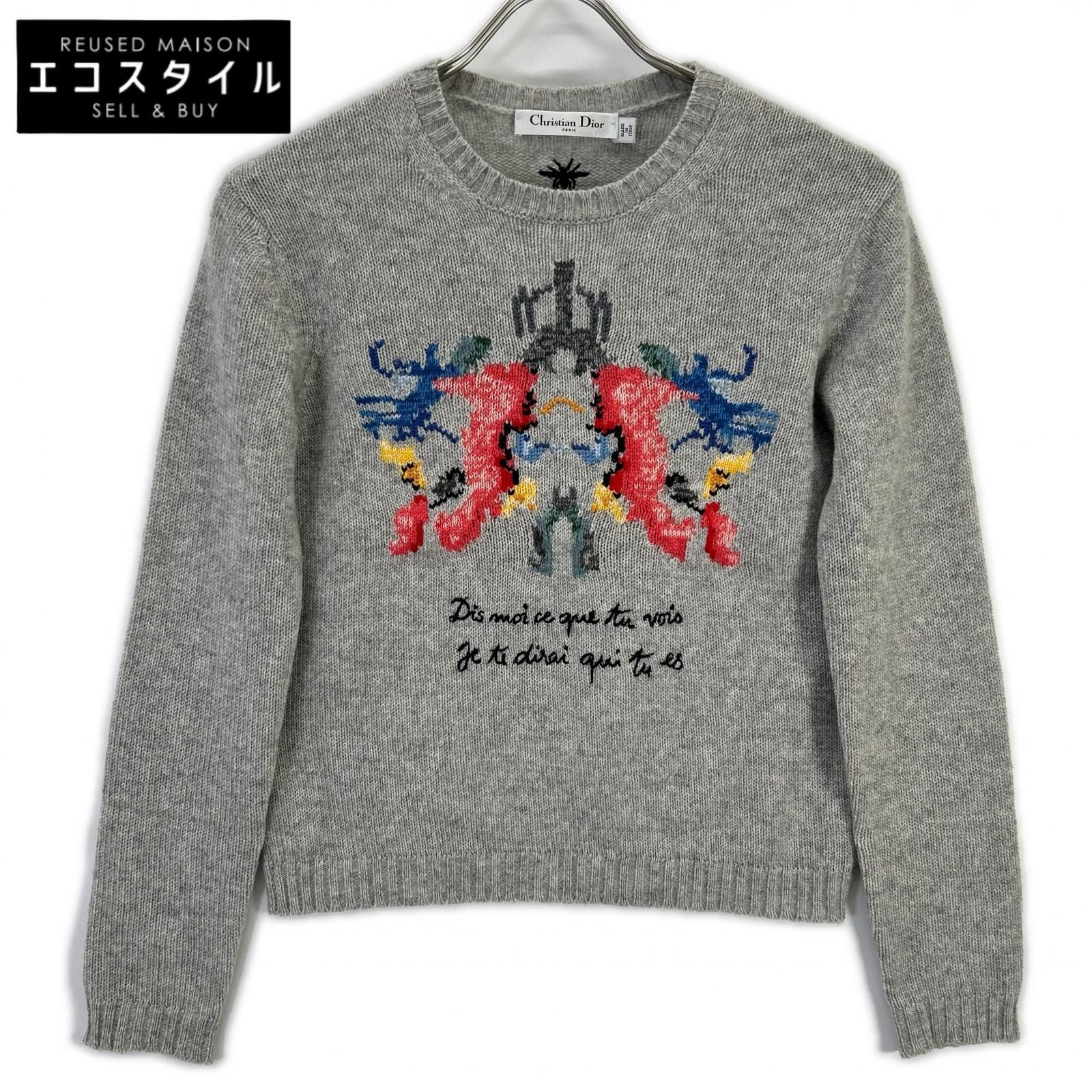 Christian Dior　クリスチャンディオール　844S31ZI019 カシミヤ 刺繍 クルーネック ニット セーター