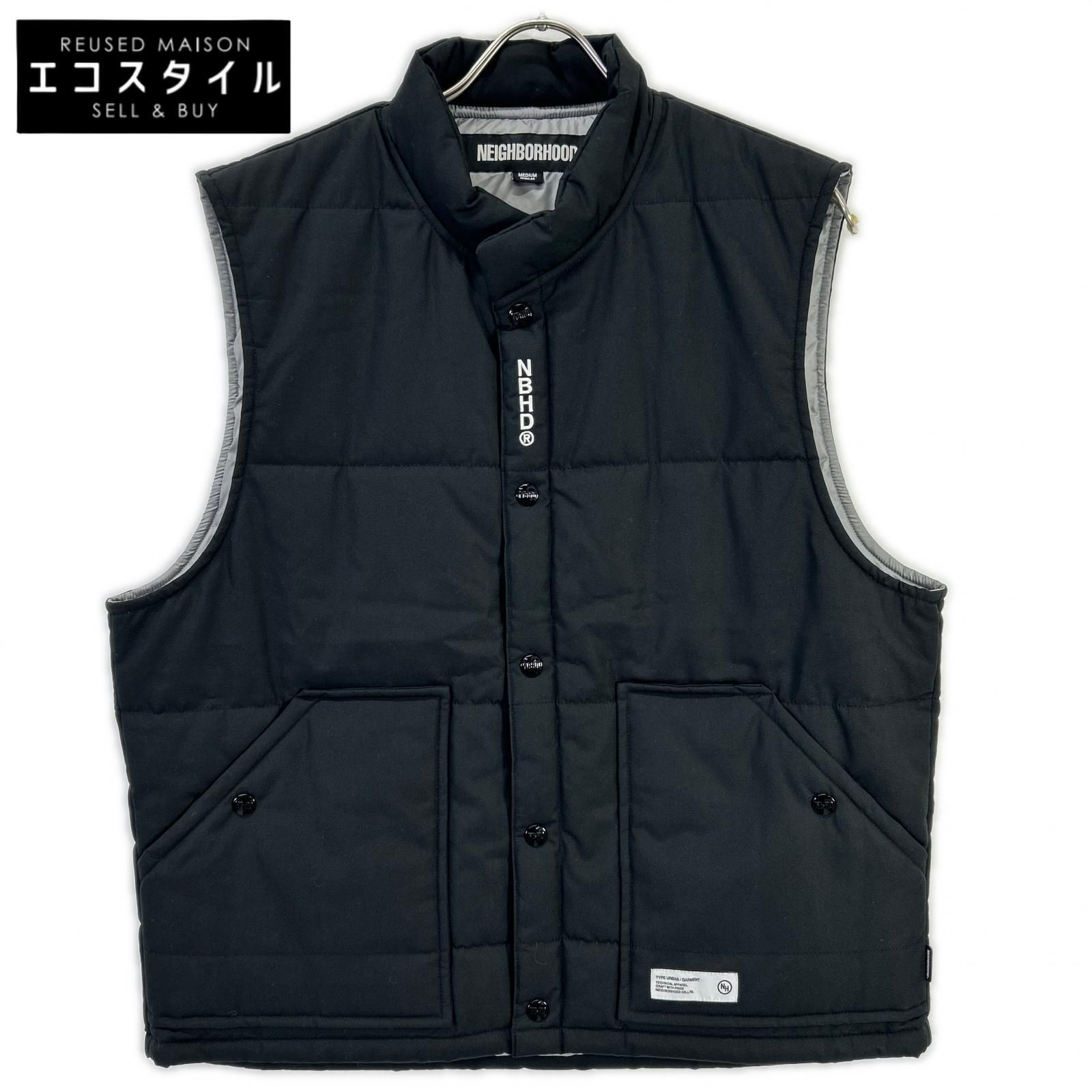 NEIGHBORHOOD　ネイバーフッド　242TSNH-JKM10 24AW ブラック PADDED TRACKER VEST パテッド　M