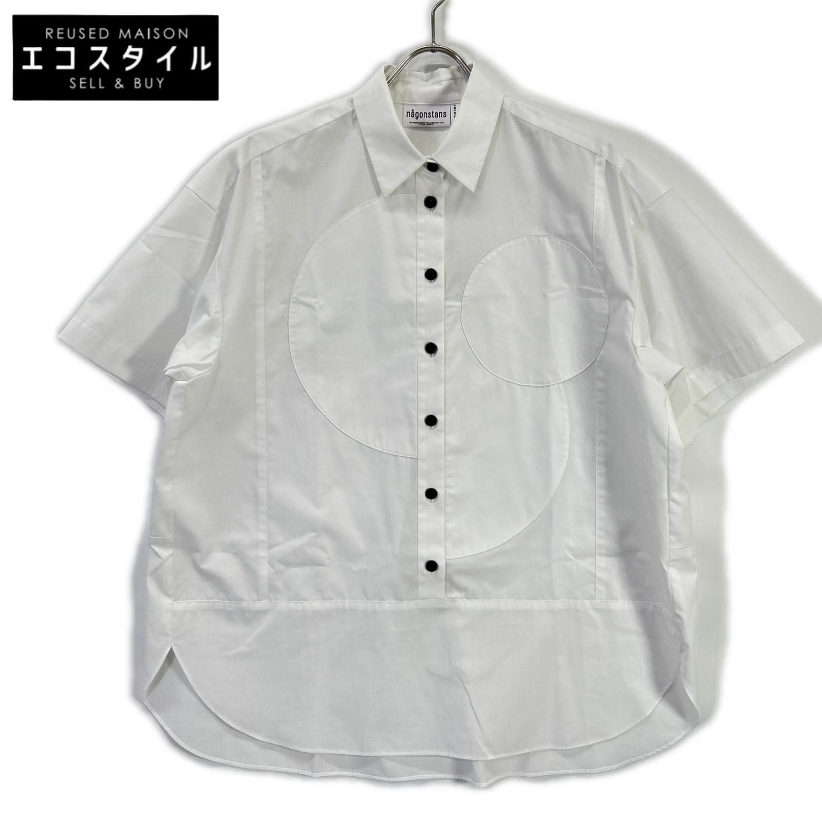 nagonstans　ナゴンスタンス　470IA530-0641 25AW ホワイト ドットモチーフショートスリーブシャツ　M