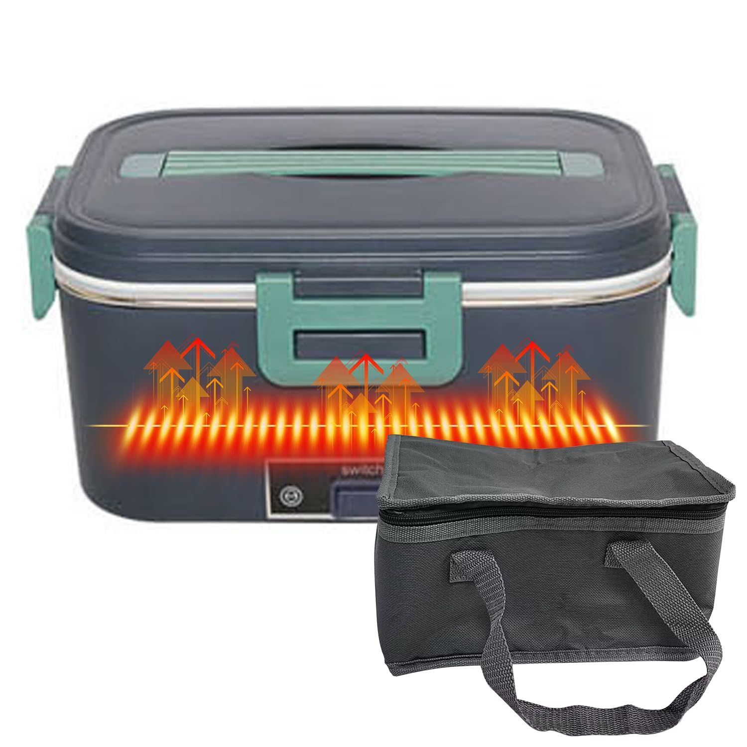 ☆新品☆電気弁当箱 大容量1.8L加水不要 静音 異臭なし 二重構造 鮮度保持 ランチウォー 12V/24V車載用 家庭用 仕切り皿付き 汁漏れ防止 急速加熱 ランチボックス 持ち運びに便利 5a3db414 7,422円