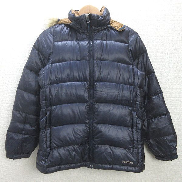 d■マーモット/Marmot ナイロンダウンジャケット【L】紺/MENS/73■【中古】