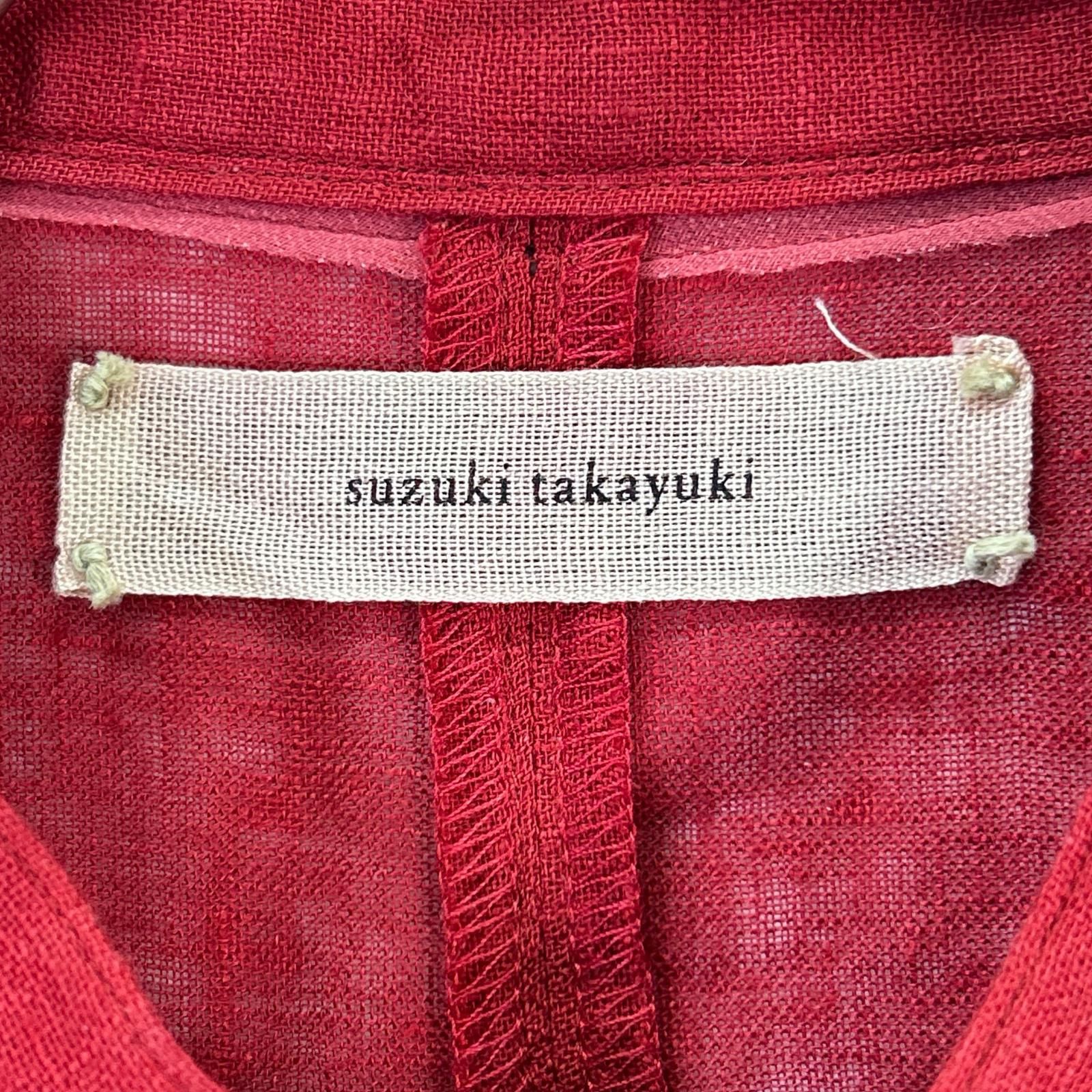 suzuki takayuki スズキタカユキ S231-14 レッド リネン band-sleeve