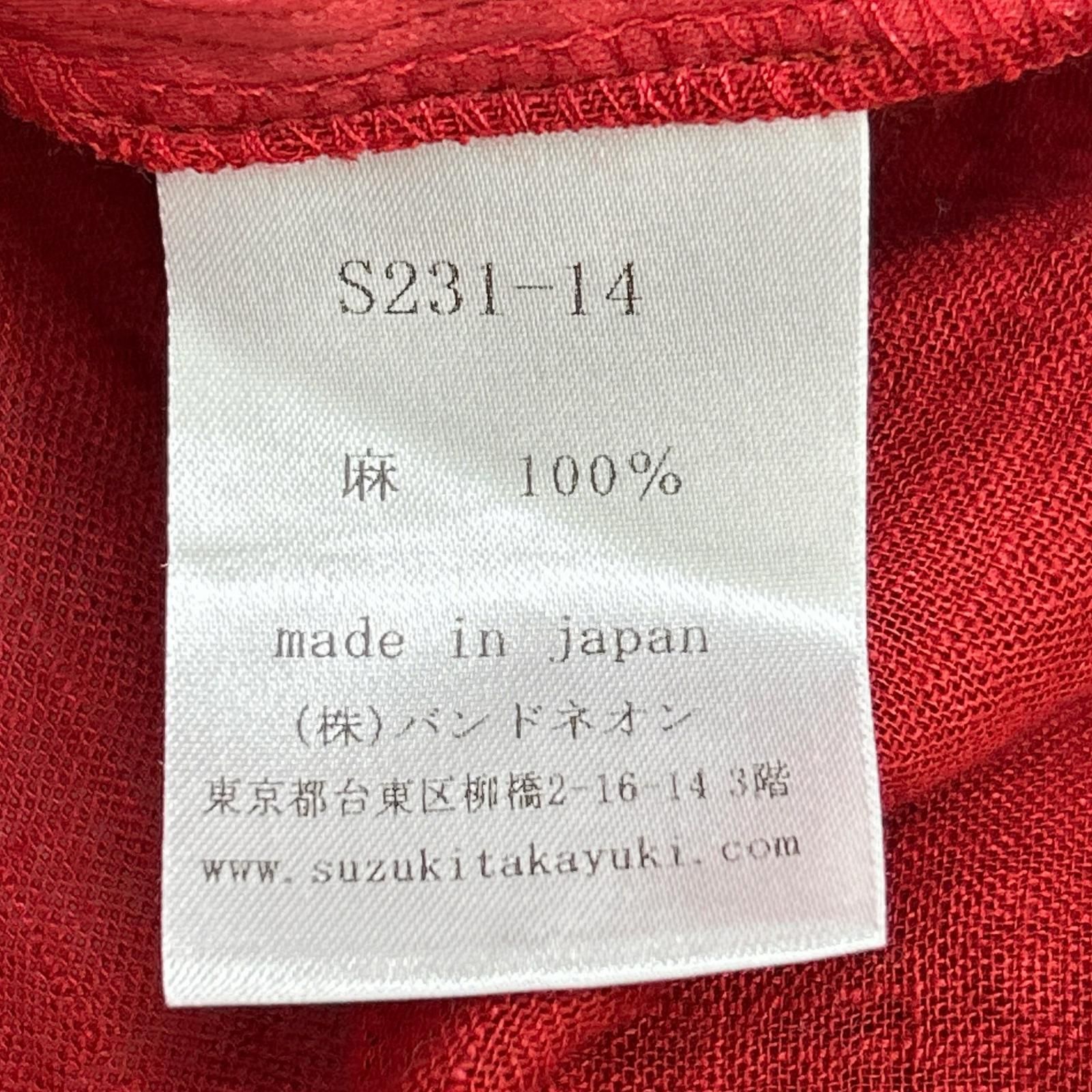 suzuki takayuki スズキタカユキ S231-14 レッド リネン band-sleeve