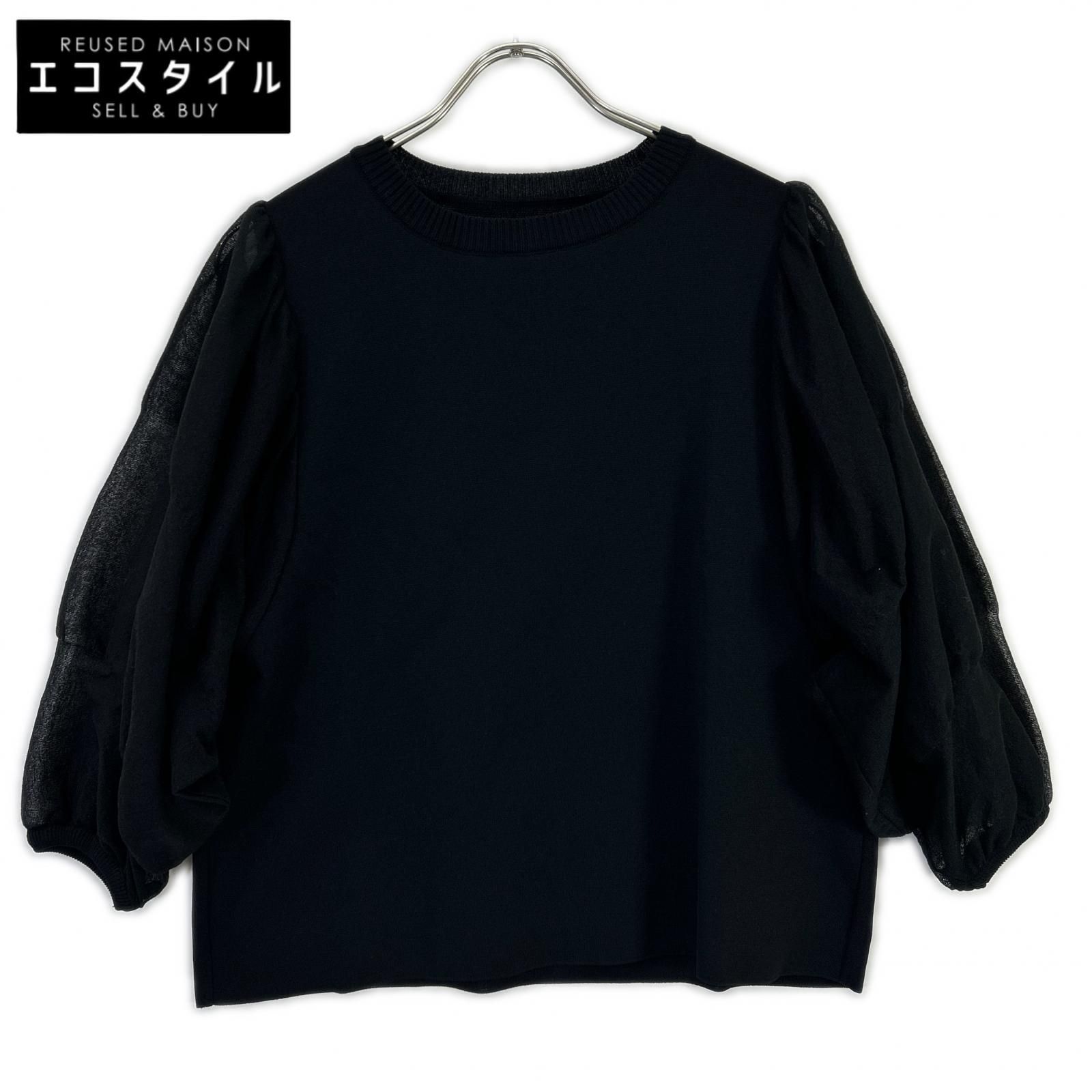 ADORE　アドーア　531-5270615 25年製 ブラック シアースリーブニット　38