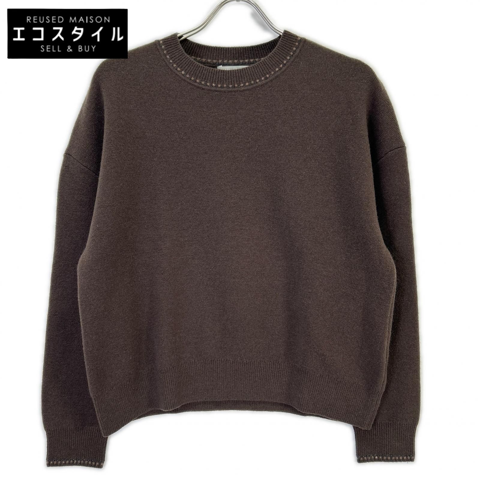 theory luxe　セオリーリュクス　5401721 25AW ブラウン Morbi Indy Sweater　38