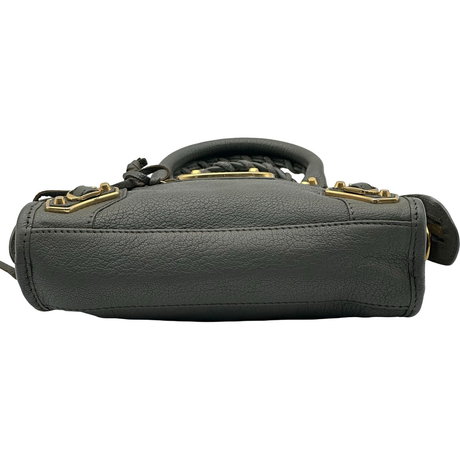 バレンシアガ BALENCIAGA クラシックナノシティ 505982 グレー レザー 
