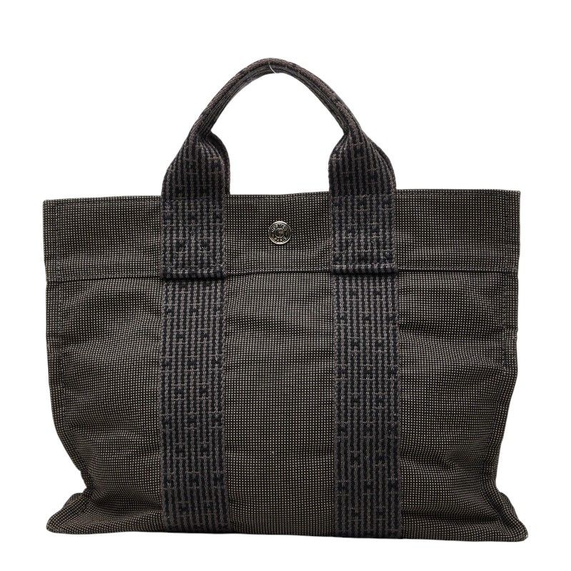 エルメス エールライントートPM トートバッグ ハンドバッグ グレー キャンバス レディース HERMES【1-0272066】