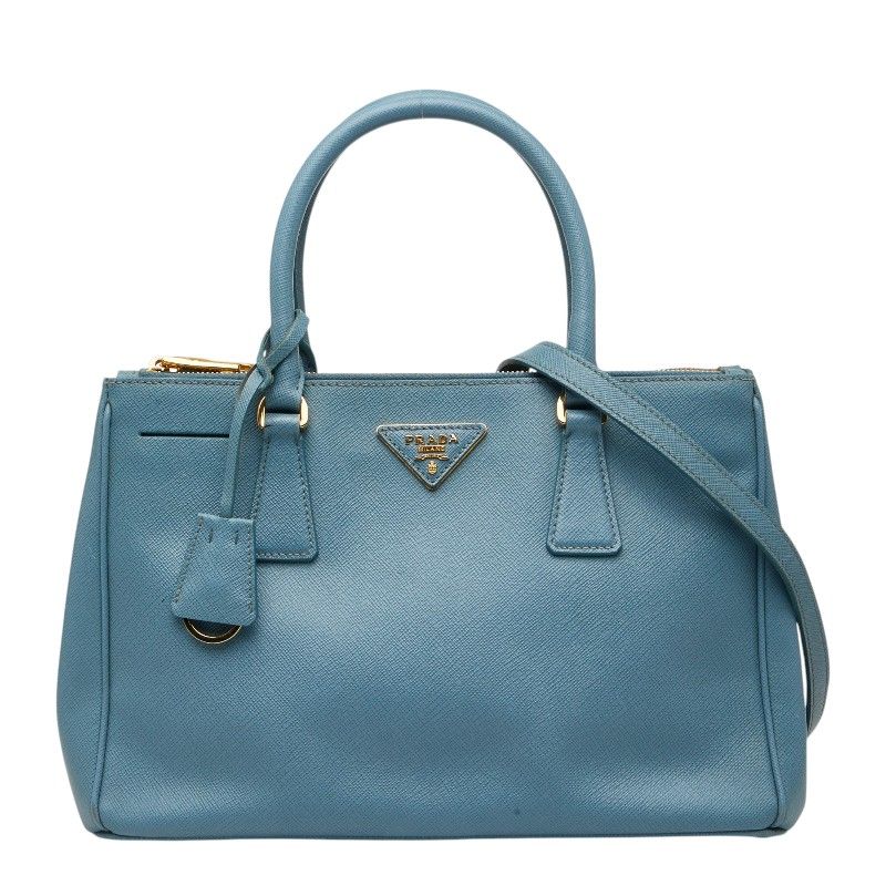 プラダ サフィアーノ ガレリア ハンドバッグ ショルダーバッグ 2WAY BN1801 ブルー サフィアーノレザー レディース PRADA【1-0273990】