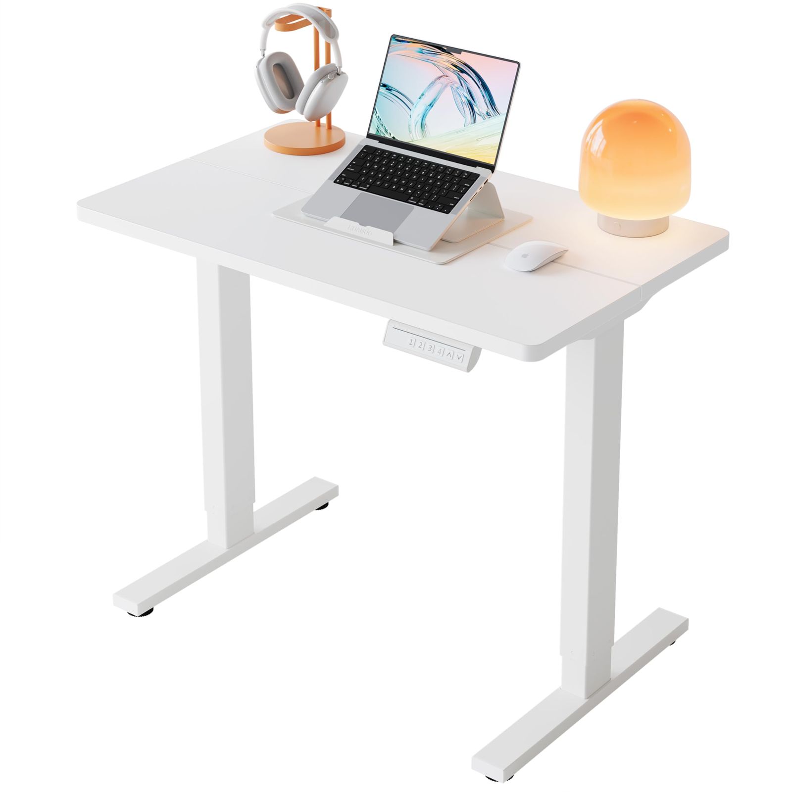 【新品】HUANUO(ファーノー) 電動 昇降式デスク 幅80cm スタンディングデスク 4メモリ高度調節 上下自動昇降 小さめ 静音 収納フック付き パソコンデスク 机 pcデスク オフィスデスク 作業机 在宅ワーク テレワーク 【幅80 9a08d74e