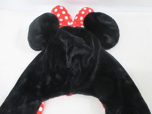 ディズニー ミニー 水玉 ドット マフラー付きファンキャップ 中古品