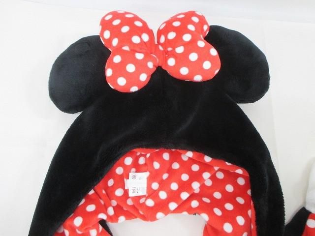 ディズニー ミニー 水玉 ドット マフラー付きファンキャップ 中古品