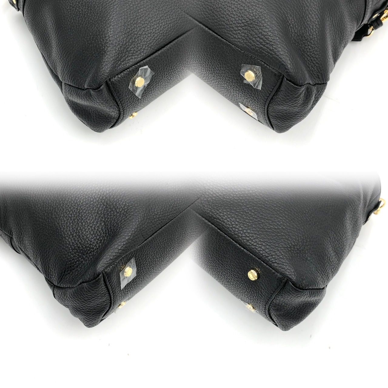 美品】レザージュエルズ 2way ショルダーバッグ ハンドバッグ 黒 