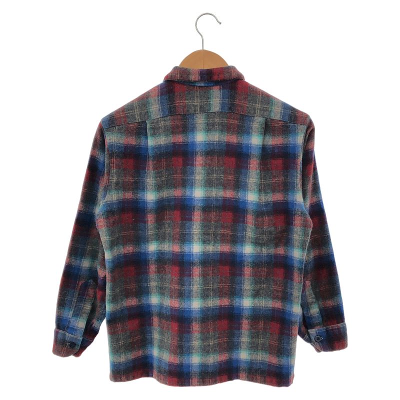 中古】70s PENDLETON ネルシャツ サイズM ブルー/レッド ビンテージ