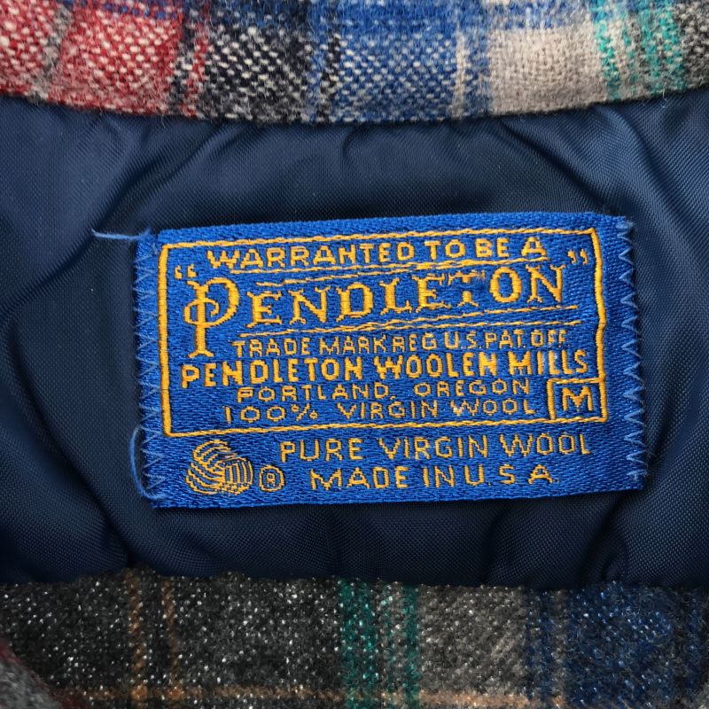 中古】70s PENDLETON ネルシャツ サイズM ブルー/レッド ビンテージ