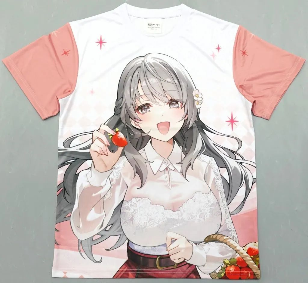 【中古】Tシャツ カリブディス ストロベリーフェアテーマ フルグラフィックTシャツ ホワイト フリーサイズ 「アズールレーン」 Yostar OFFICIAL SHOP JR秋葉原駅店グッズ