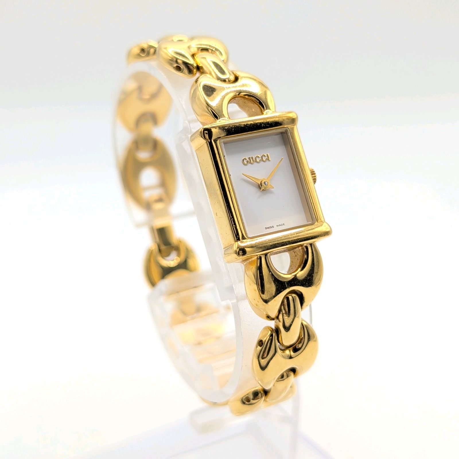 GUCCI 1800L Change belt Watch Ladies Quartz Square Gold Y2K 00