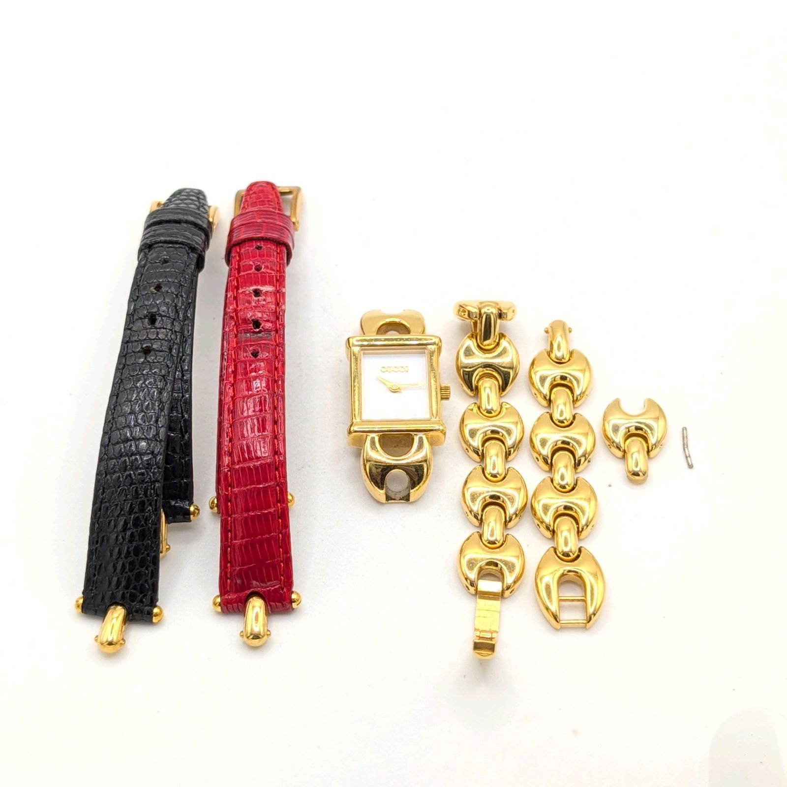 GUCCI 1800L Change belt Watch Ladies Quartz Square Gold Y2K 00