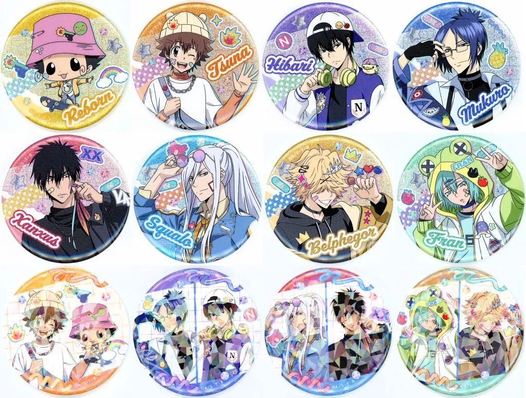 【中古】バッジ・ピンズ 全12種セット 「家庭教師ヒットマンREBORN! トレーディングきらホロ☆MIX缶バッジ デコラシリーズ」 AnimeJapan2026グッズ