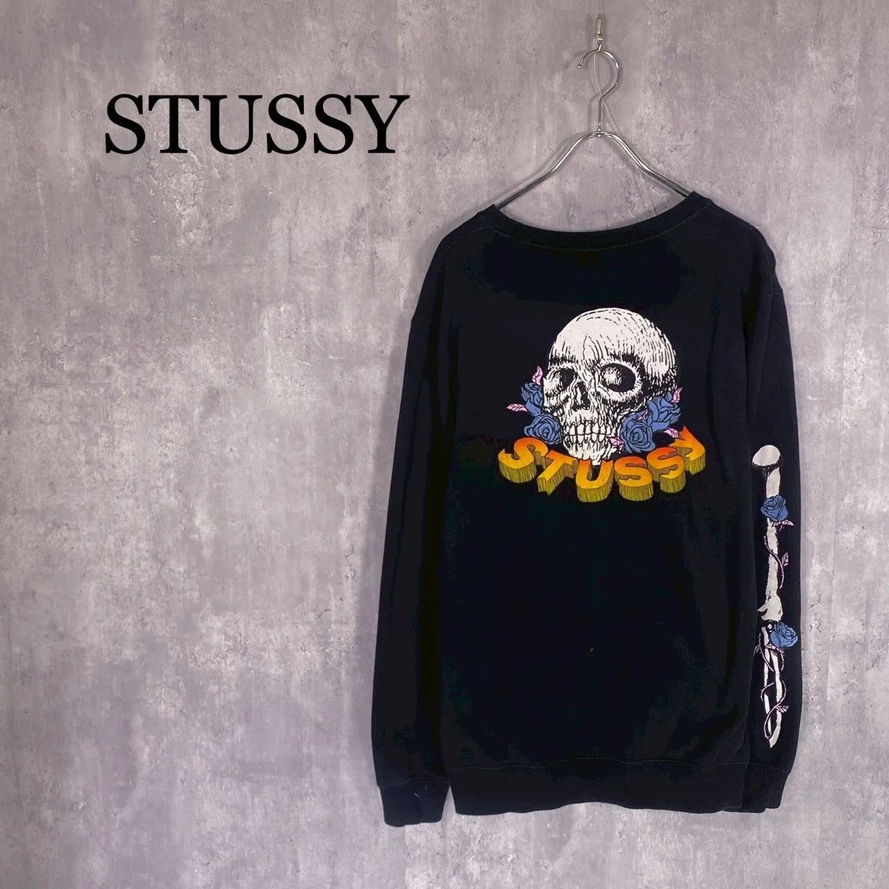 STUSSY』ステューシー (L) スカルローズグラフィックスウェット 