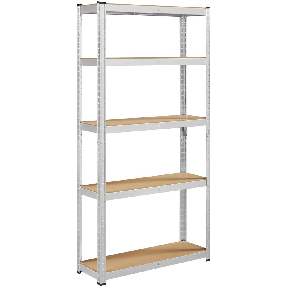 Yaheetech メタルラック スチールラック本体 幅90 5段 90×30×180cm 耐荷重875kg オープンシェルフ キッチンラック 収納棚 高さ調節可 ステンレスラック 収納ラック 防サビ加工 ネジなし 組立簡単 キッチン 物置 倉庫 ガレージｍａ