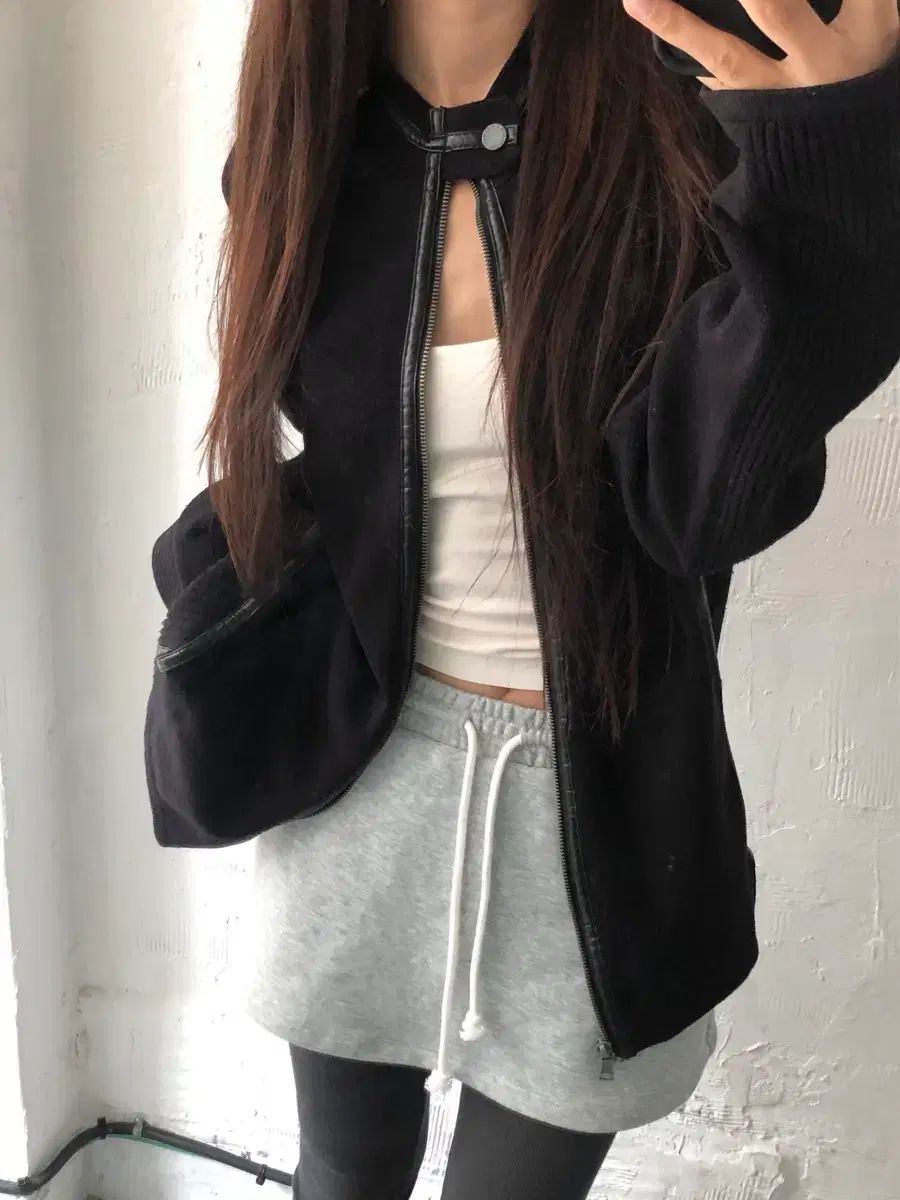 ARMANI EXCHANGE アルマーニ エクスチェンジ ブラック ニット ジップアップ