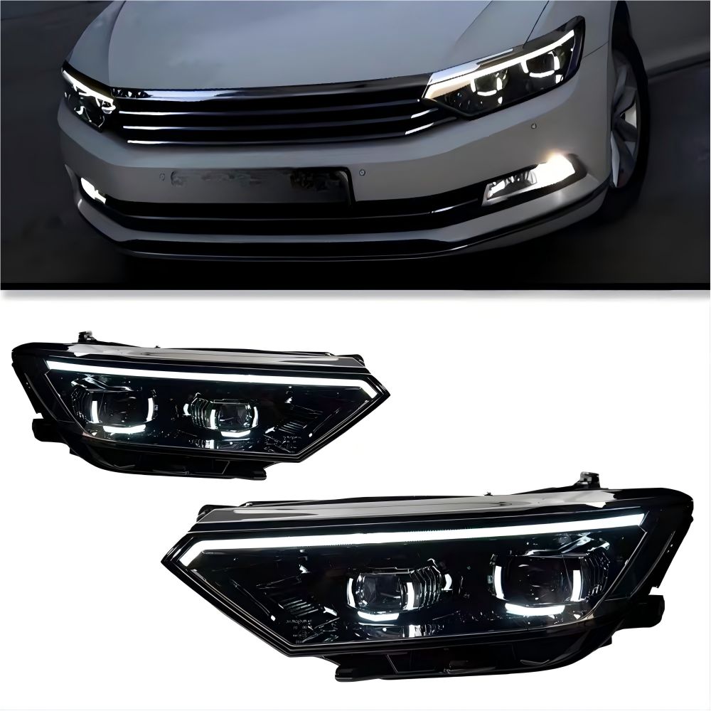 【送料無料】VW パサート(迈腾)B8 2016-19専用 デュアルU LEDヘッドライト デイライト/ウインカー内蔵 高輝度・視認性UP ドレスアップ効果抜群 簡単交換 車検対応※要確認