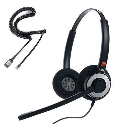 【新品】IPD IPH-165 バイノーラル ノイズキャンセリング コード付きデスクフォン ヘッドセット、U10 ボトム ケーブルおよび RJ9 付き、Cisco IP 6800、7800、8000、7900 シリーズ電話機と互換性あり 2b36edd9