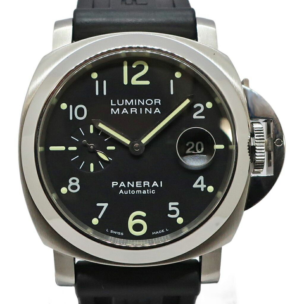 【天白】仕上済 PANERAI パネライ ルミノール マリーナ 44mm PAM00164 J番 メンズ ブラック SS ラバー 自動巻き 腕時計 男
