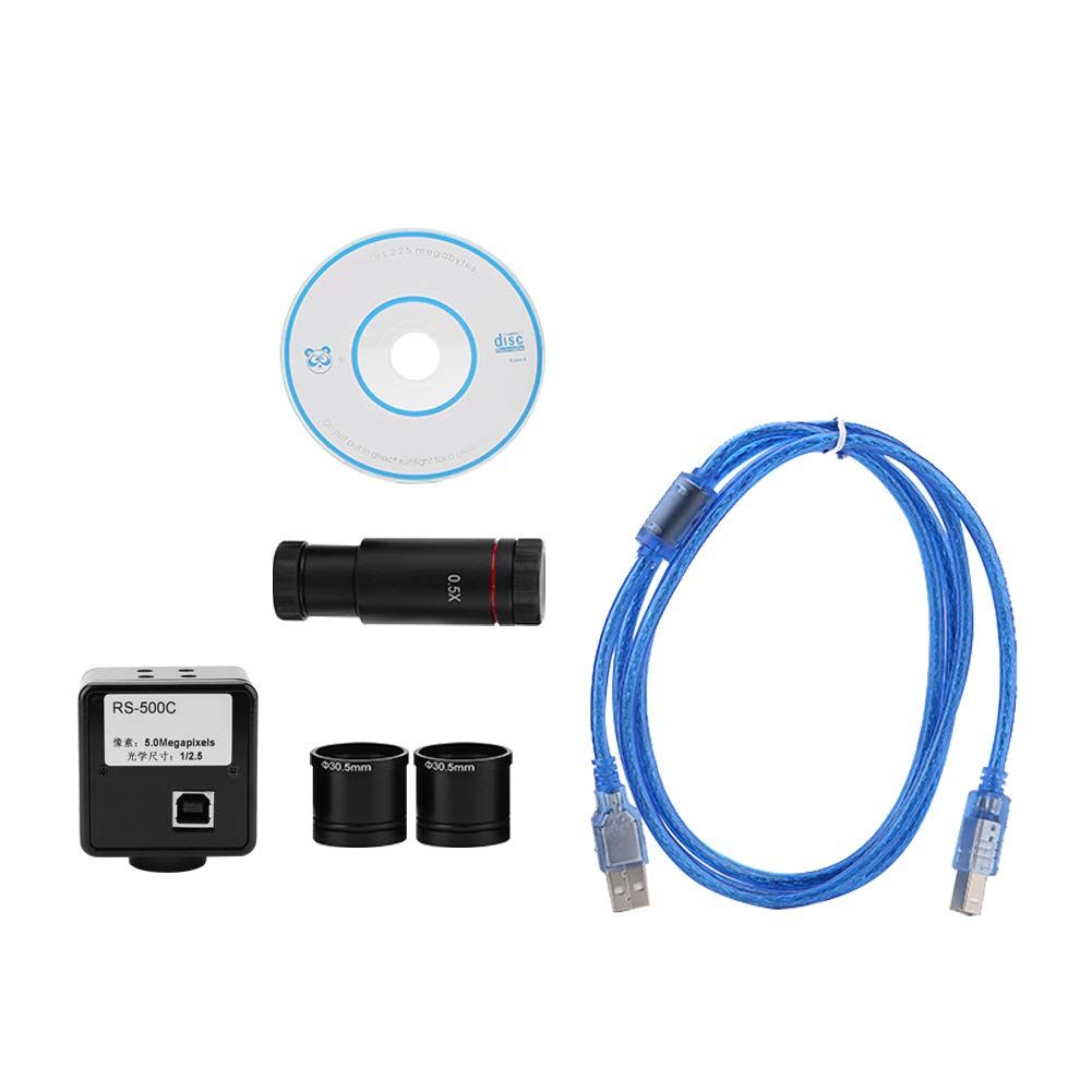 特価商品 Akozon 5MP USBデジタル顕微鏡カメラ 接眼レンズ 顕微鏡 ドライバーレス 工業用 アイピースカメラ 2.0インタフェース CMOSイメージセンサ 0.5X CCDアダプタ