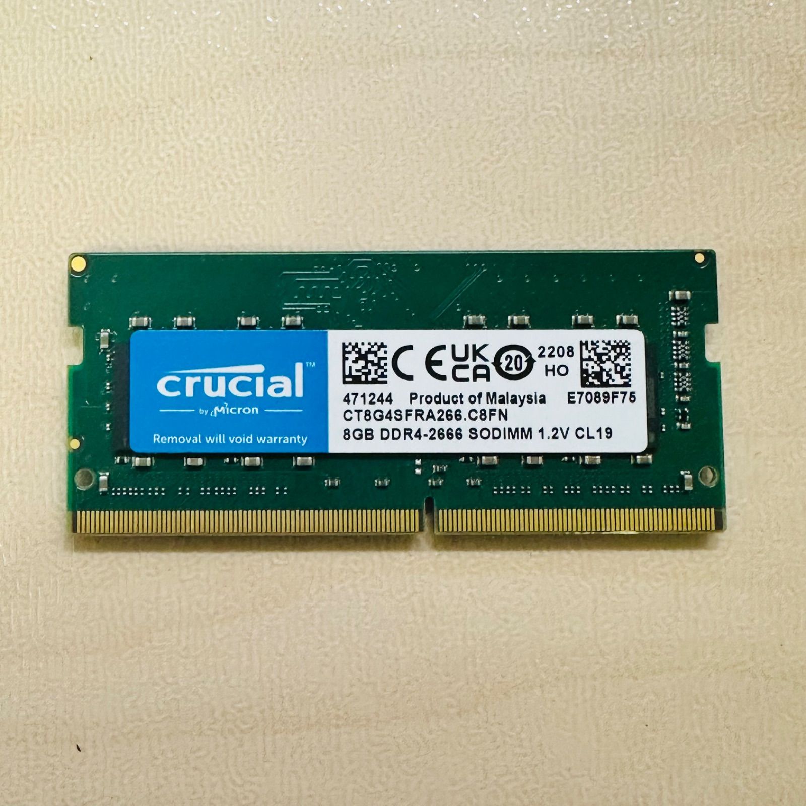 美品 Crucial 8GB DDR4 2666MHz メモリ CT8G4SFRA266 - メルカリ