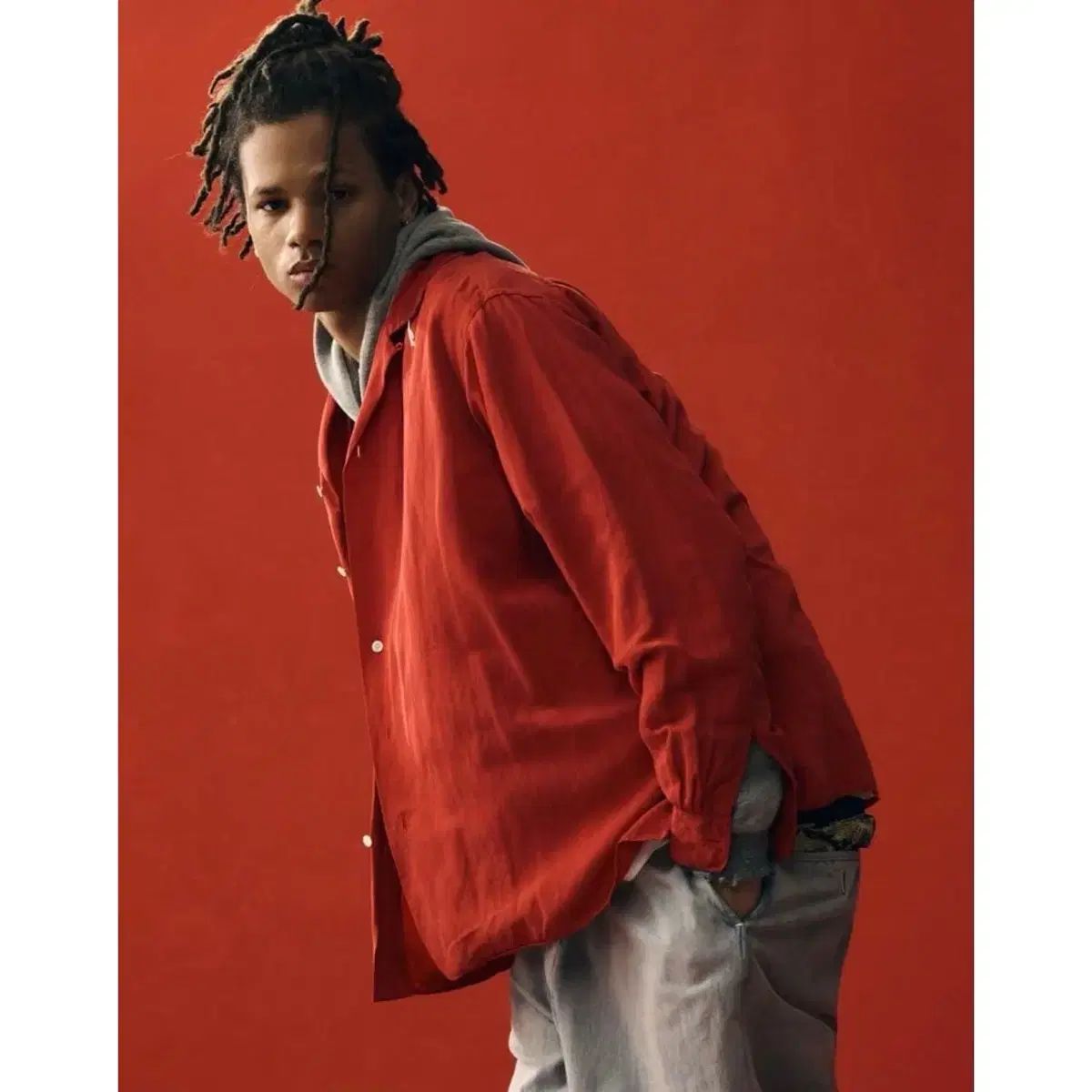 3)apresse アプレッセ 26ss ヴィンテージ シルク リネン オープンカラー シャツ
