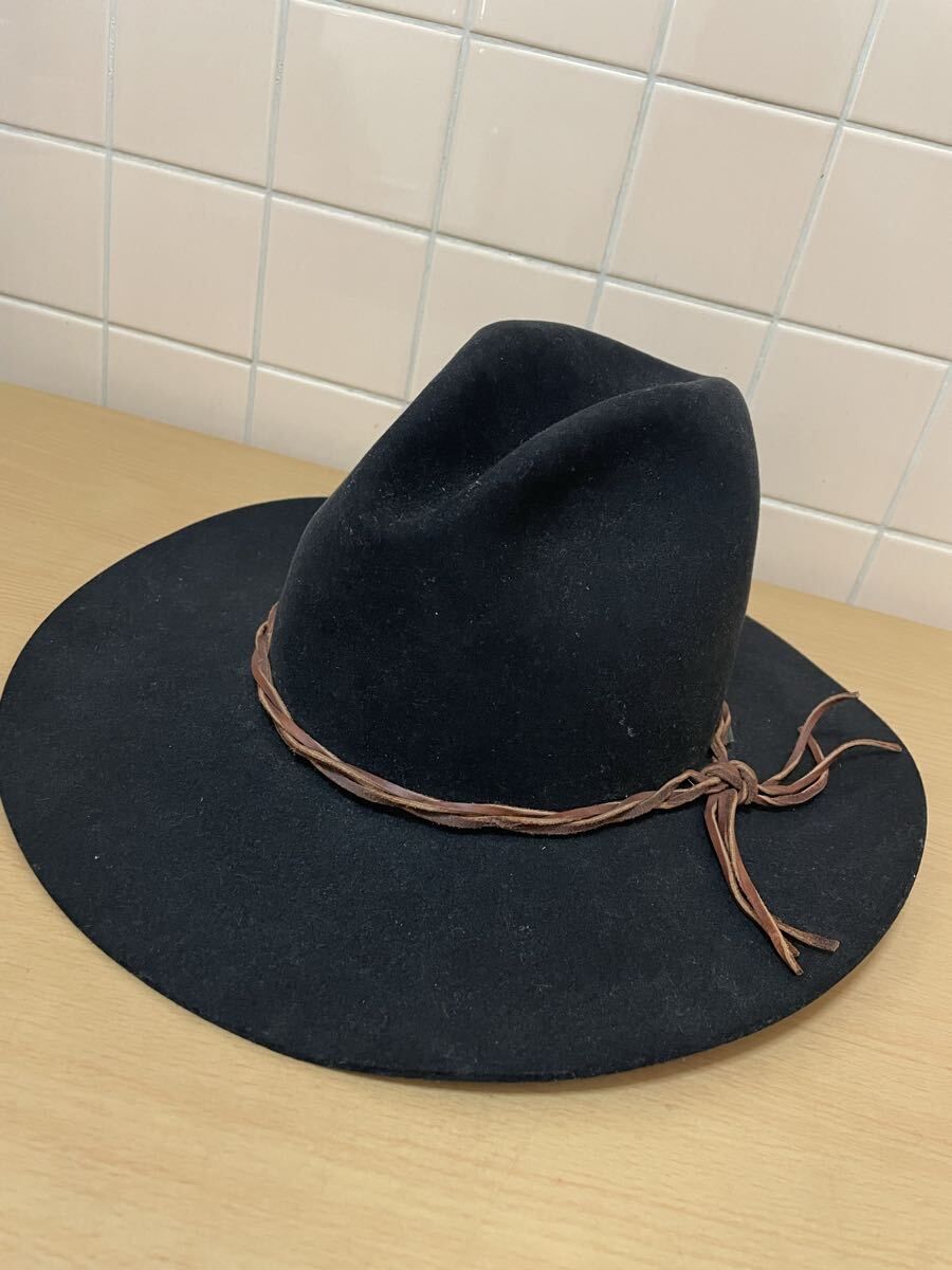 福岡出品 STETSON Gus ソフトウールカウボーイハット ステットソン 7 1/8 ブラック FK
