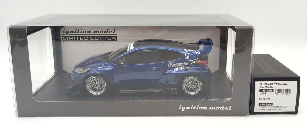 ignition model 1/18 PANDEM GR YARIS (4BA) Blue Metallic With Engine IG2903