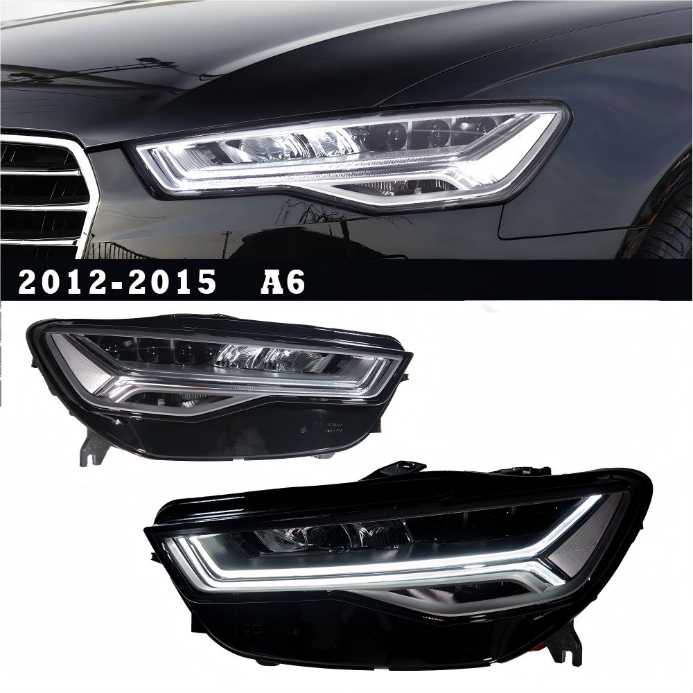 【送料無料】アウディ (Audi) A6 (2012-18) 専用 3 レンズマトリックスレーザーヘッドライト LED デイライト / ウインカー内蔵 高輝度・視認性 UP ドレスアップ効果抜群 簡単交換 車両標準ハロゲン交換用 年式別対応