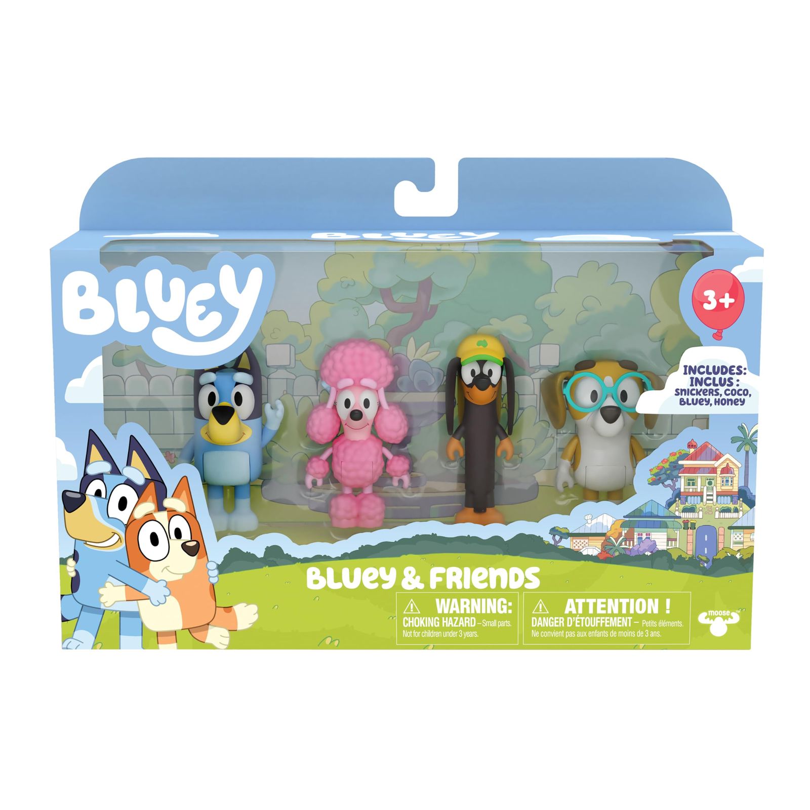 特価商品 Bluey and Friends 2.5~3インチのポーズ可能なフィギュア4体パック