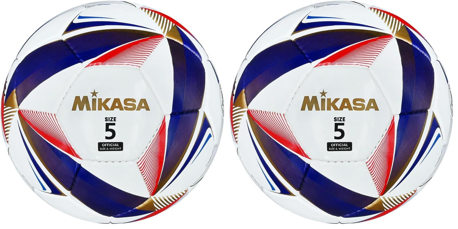 特価商品 ミカサ(MIKASA) サッカーボール 5号球 日本サッカー協会 検定球 (一般・大学・高校生・中学生用) 手縫い ホワイト FT528D-W 推奨内圧0.610~0.810(kgf/?) (× 2)