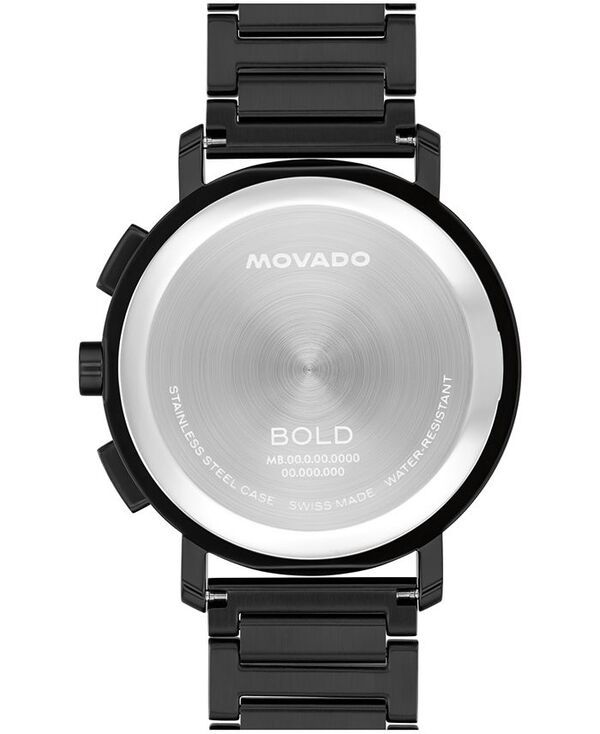 モバド メンズ アクセサリー 腕時計 Tシャツ Movado Mens Bold Evolution 20 Swiss Quartz Chrono Ionic Plated Black Steel Watch 42mm Black ブラック
