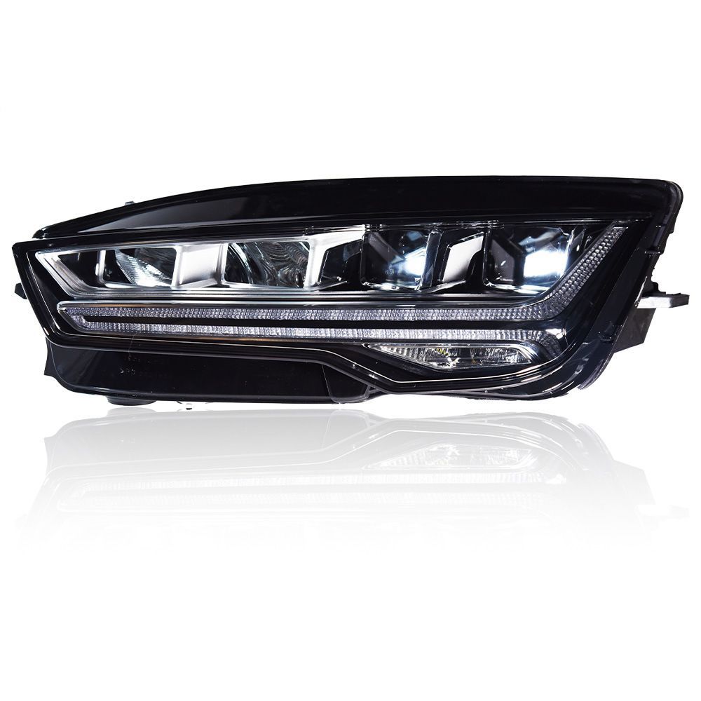 【送料無料】アウディ (Audi) A7 (2011-14) 専用 LED ヘッドライト 後期モデルスタイル レンズ / デイライト / フローウィンカー 高輝度・視認性 UP ドレスアップ効果抜群 簡単交換 AFS 対応※一部要コーディング
