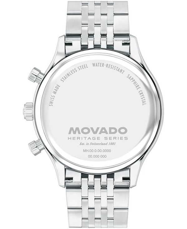 モバド メンズ アクセサリー 腕時計 Tシャツ Movado Mens Calendoplan Swiss Quartz Chrono StainlessSteel Watch 43mm SilverTone シルバー