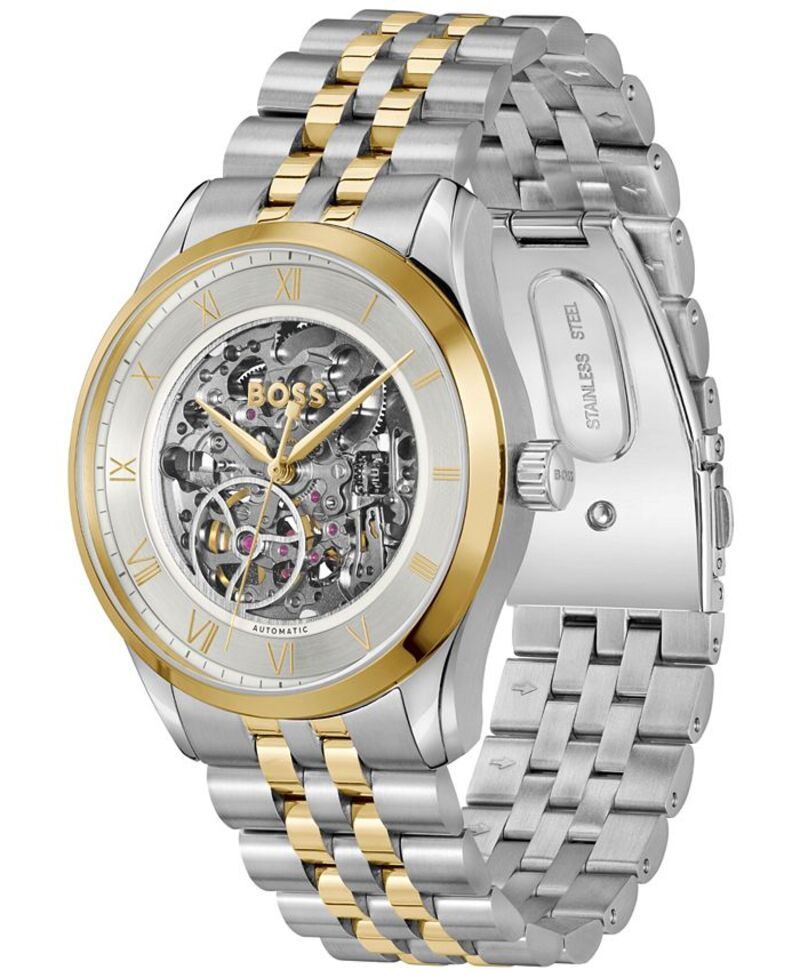 ヒューゴボス メンズ アクセサリー 腕時計 Tシャツ Hugo Boss Mens Principle Skeleton MechAutomatic TwoTone StainlessSteel Watch 41mm Twotone ヒューゴボス メンズ アクセサリー 腕時計 Tシャツ Hugo Boss Mens Principle Skeleton MechAutomatic TwoTone StainlessSteel Watch 41mm Twotone