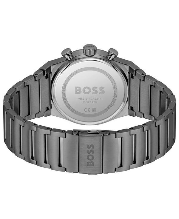 ヒューゴボス メンズ アクセサリー 腕時計 Tシャツ Hugo Boss Mens Candor Quartz Chronograph Ionic Plated Gray StainlessSteel Watch 41mm Gray グレー