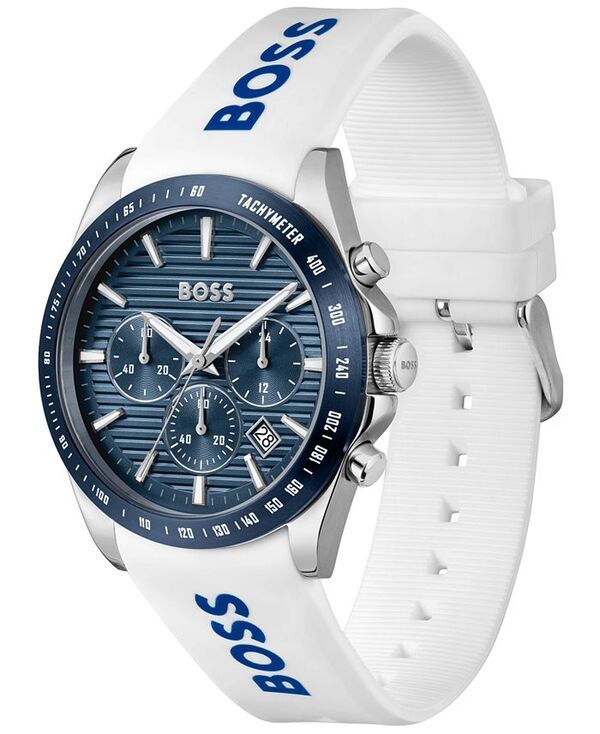 ヒューゴボス メンズ アクセサリー 腕時計 Hugo Boss Mens Strike Quartz Chronograph White Silicone Watch 41mm White ホワイト ヒューゴボス メンズ アクセサリー 腕時計 Hugo Boss Mens Strike Quartz Chronograph White Silicone Watch 41mm White ホワイト