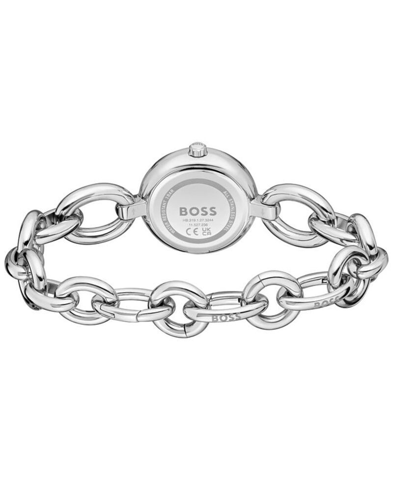 ヒューゴボス レディース アクセサリー 腕時計 Tシャツ Hugo Boss Womens Live Quartz Slim SilverTone StainlessSteel Watch 28mm Silvertone シルバー