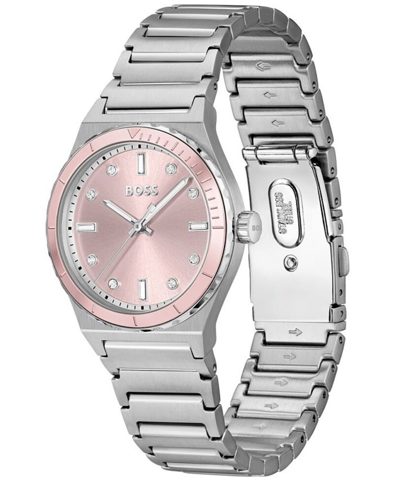 ヒューゴボス レディース アクセサリー 腕時計 Tシャツ Hugo Boss Womens Candor Sport Quartz StainlessSteel Watch 32mm Silvertone シルバー