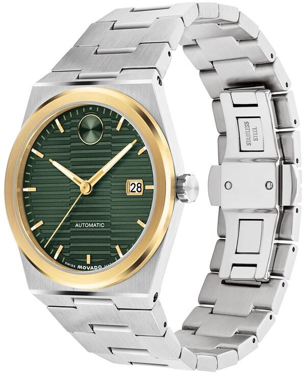 モバド メンズ アクセサリー 腕時計 Tシャツ Movado Mens Bold Quest Swiss Automatic StainlessSteel Watch 39mm SilverTone シルバー