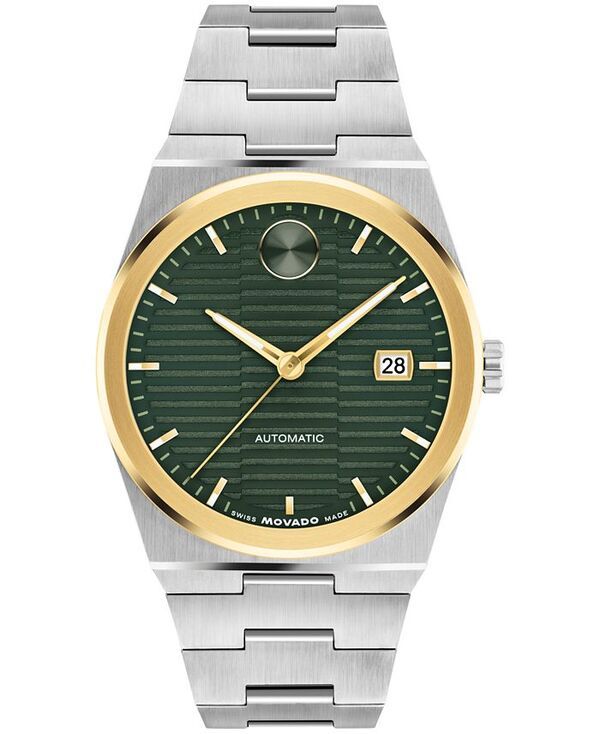 モバド メンズ アクセサリー 腕時計 Tシャツ Movado Mens Bold Quest Swiss Automatic StainlessSteel Watch 39mm SilverTone シルバー