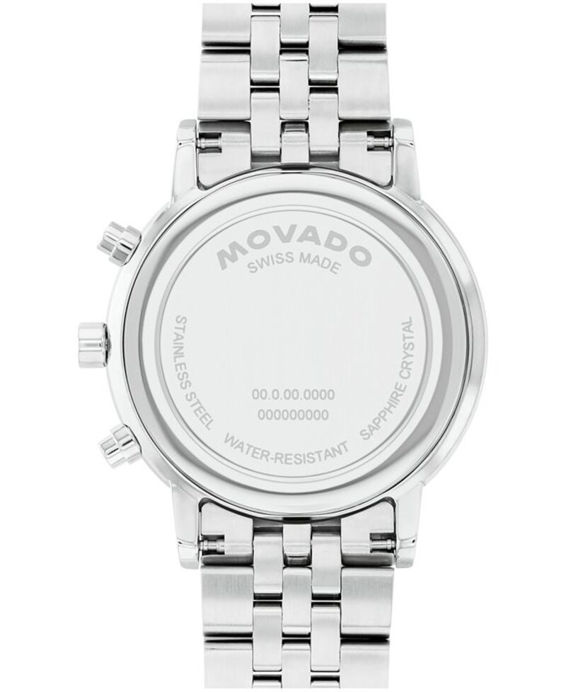 モバド メンズ アクセサリー 腕時計 Tシャツ Movado Mens Museum Classic Swiss Quartz Chronograph StainlessSteel Watch 42mm SilverTone シルバー